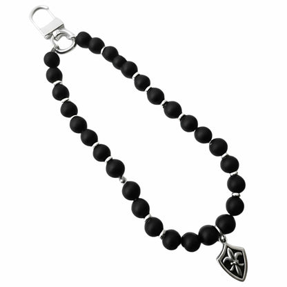 THE MEN THING KeyChains BLACK CITADEL - Pure Titanium Steel Pendant with Hand Wrist Phone Straps Keychain for Men & Boy "10"inch