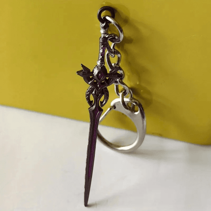 THE MEN THING KeyChains NIGHTSHADE - Genshin Impact Anime Keychain | Game Xiao Cosplay Alloy Weapon Keychain for Men & Boy