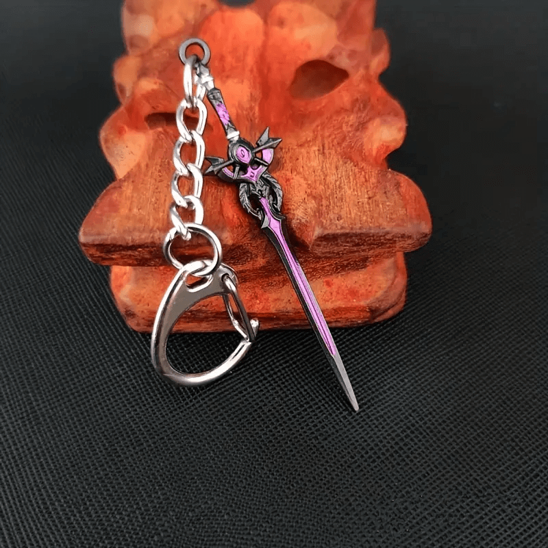 THE MEN THING KeyChains NIGHTSHADE - Genshin Impact Anime Keychain | Game Xiao Cosplay Alloy Weapon Keychain for Men & Boy