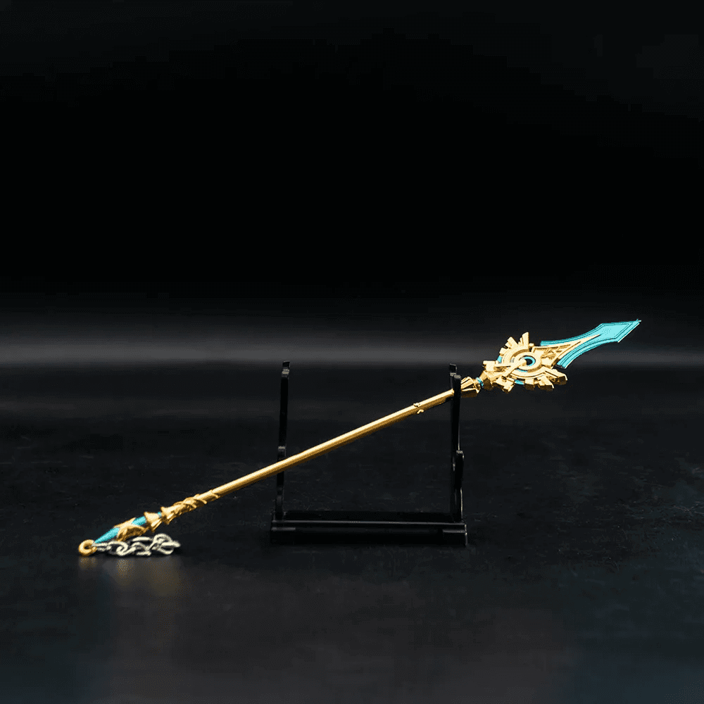 THE MEN THING KeyChains SKYWARD SPINE - Genshin Impact Anime Keychain | Game Xiao Cosplay Alloy Weapon Keychain for Men & Boy