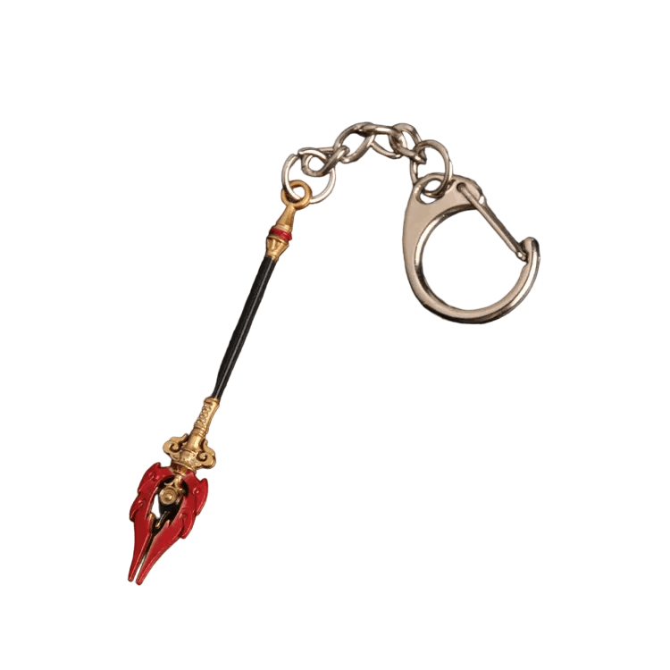 THE MEN THING KeyChains STAFF OF HOMA - Genshin Impact Anime Keychain | Game Xiao Cosplay Alloy Weapon Keychain for Men & Boy