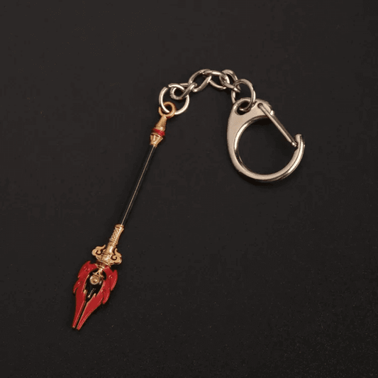 THE MEN THING KeyChains STAFF OF HOMA - Genshin Impact Anime Keychain | Game Xiao Cosplay Alloy Weapon Keychain for Men & Boy