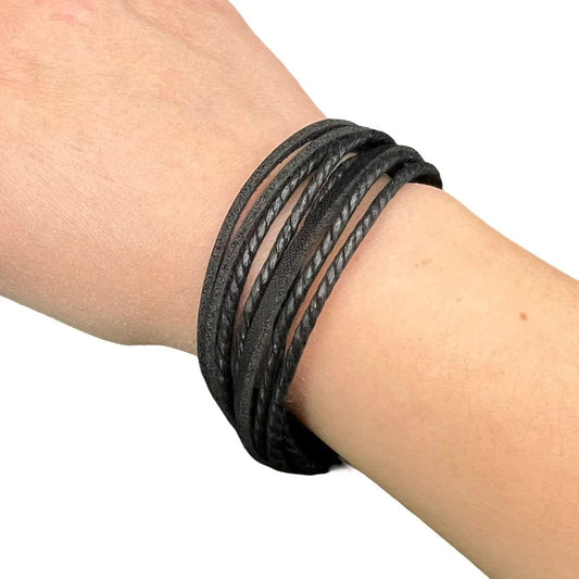 THE MEN THING Leather Bracelet DOMINATOR CUFF - Genuine Braided Leather Bracelet Set for Men & Boys (8 inch)