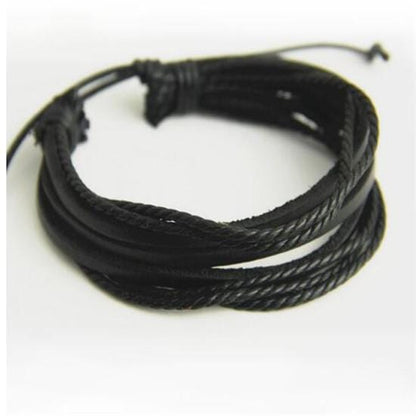 THE MEN THING Leather Bracelet DOMINATOR CUFF - Genuine Braided Leather Bracelet Set for Men & Boys (8 inch)