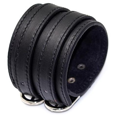 THE MEN THING Leather Bracelet DUSKFANG STRAP BLACK - Genuine Braided Leather Bracelet Set for Men & Boys (8 inch)