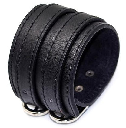 THE MEN THING Leather Bracelet DUSKFANG STRAP BLACK - Genuine Braided Leather Bracelet Set for Men & Boys (8 inch)
