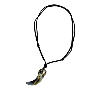 THE MEN THING Leather Bracelet HARMONY HUES - Multi Color Ivory Dangle Pendant Necklace with Black Cotton Cord Adjustable Necklace for Men and Boys.