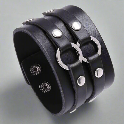 THE MEN THING Leather Bracelet RAGE LOCK - Genuine Braided Leather Bracelet Set for Men & Boys (8 inch)
