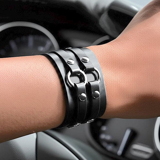 THE MEN THING Leather Bracelet RAGE LOCK - Genuine Braided Leather Bracelet Set for Men & Boys (8 inch)