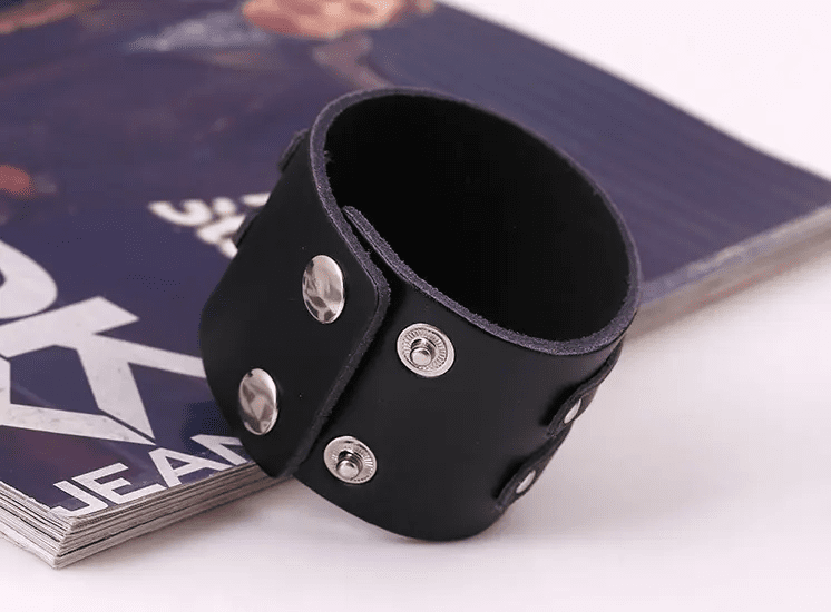 THE MEN THING Leather Bracelet TWISTBOUND BLACK - Genuine Braided Leather Bracelet Set for Men & Boys (8 inch)