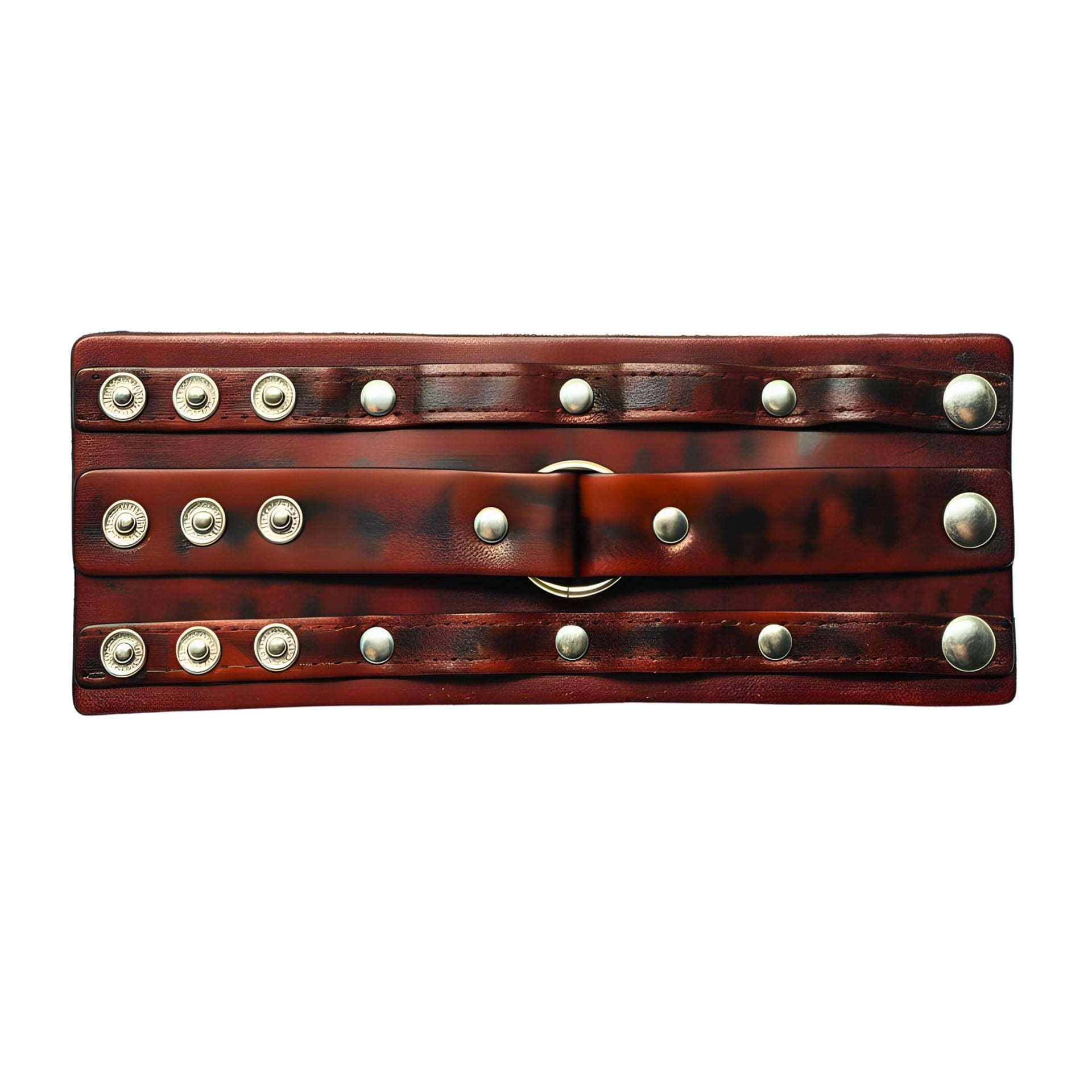 THE MEN THING Leather Bracelet VINTAGE REBEL - 70.8mm Brown Genuine Leather Adjustable Bracelet for Men & Boys (7.5-8.5-9 inch)