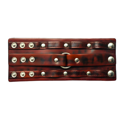 THE MEN THING Leather Bracelet VINTAGE REBEL - 70.8mm Brown Genuine Leather Adjustable Bracelet for Men & Boys (7.5-8.5-9 inch)