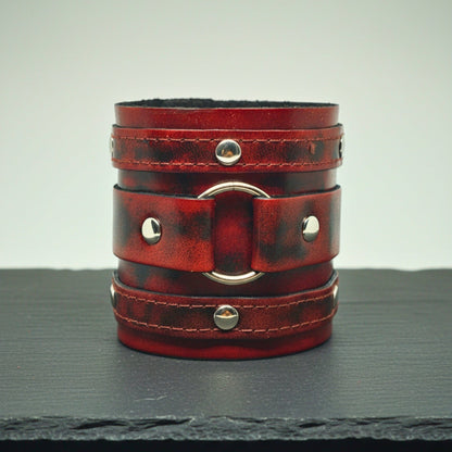 THE MEN THING Leather Bracelet VINTAGE REBEL - 70.8mm Brown Genuine Leather Adjustable Bracelet for Men & Boys (7.5-8.5-9 inch)