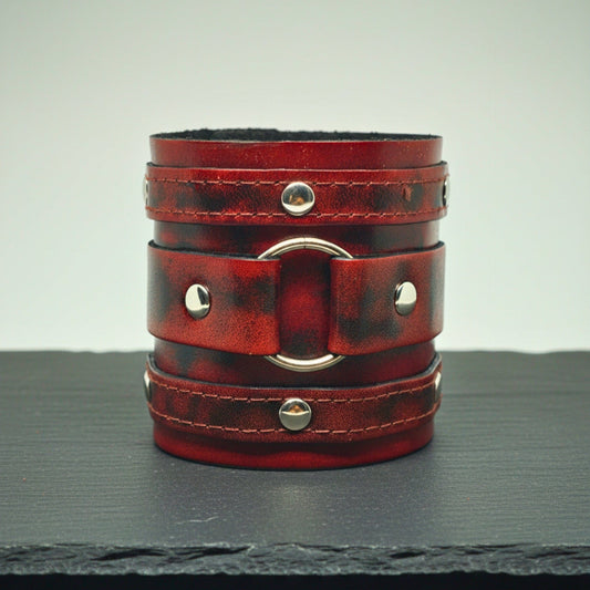 THE MEN THING Leather Bracelet VINTAGE REBEL - 70.8mm Brown Genuine Leather Adjustable Bracelet for Men & Boys (7.5-8.5-9 inch)