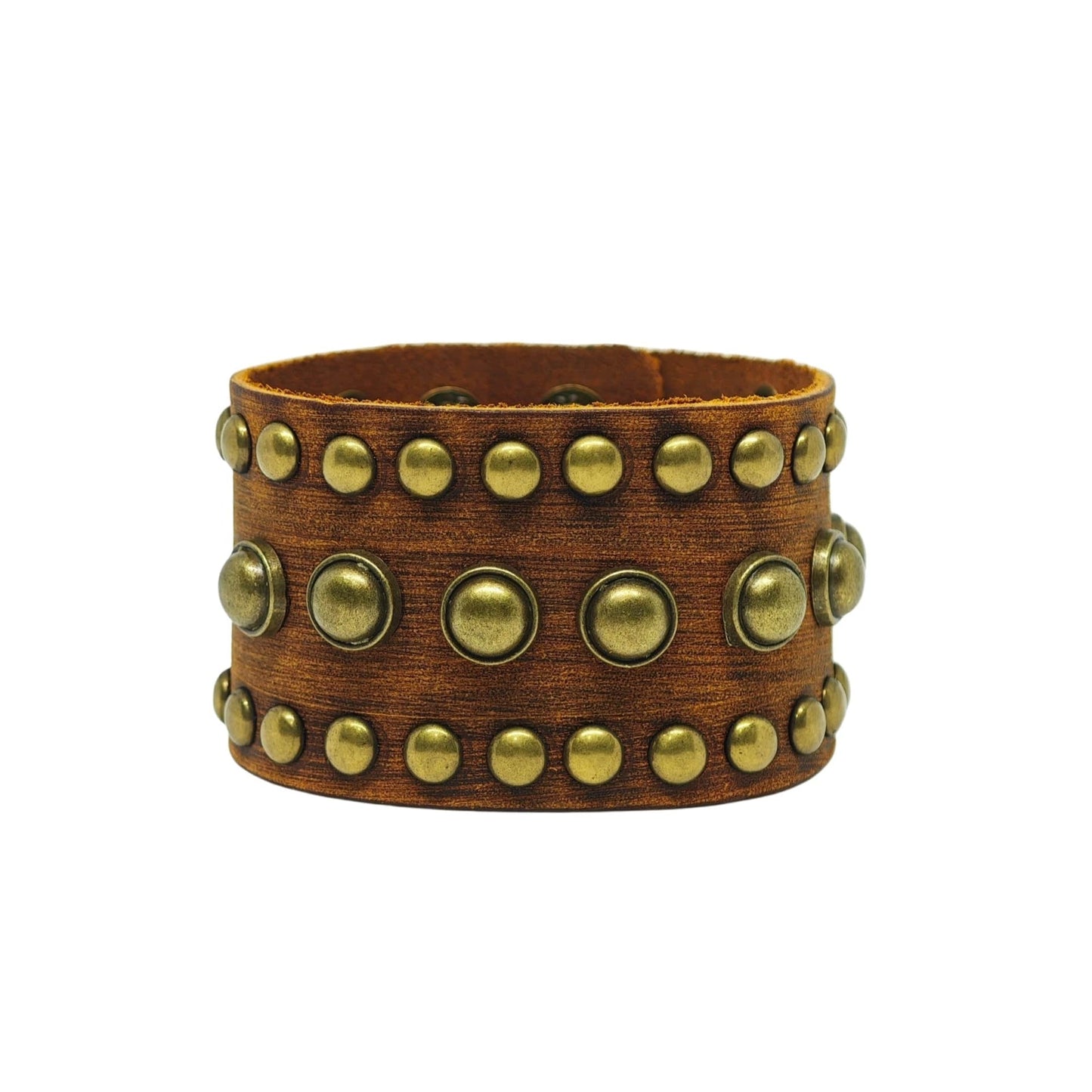 THE MEN THING Leather Bracelet VINTAGE VALOR - 40.7mm Brown Genuine Leather Adjustable Bracelet for Men & Boys (9.3 inch)