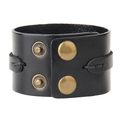 THE MEN THING Leather Bracelet WILDFIRE WRAP BLACK - Genuine Braided Leather Bracelet Set for Men & Boys (8 inch)