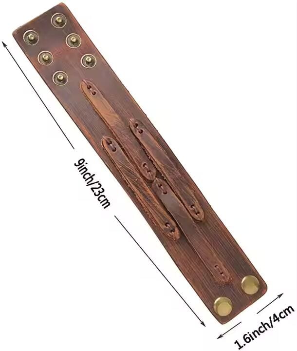 THE MEN THING Leather Bracelet WILDFIRE WRAP BROWN - Genuine Braided Leather Bracelet Set for Men & Boys (8 inch)