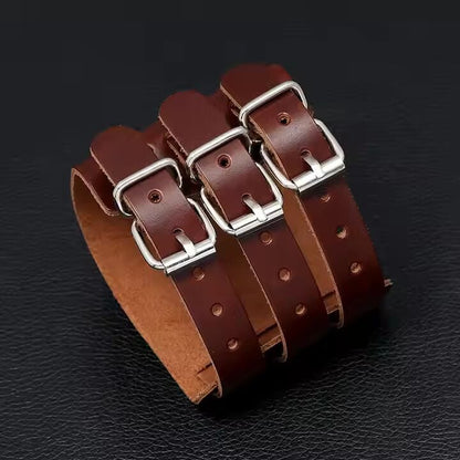 THE MEN THING Leather Bracelet WRAITHBINDER BROWN - Genuine Braided Leather Bracelet Set for Men & Boys (8inch)