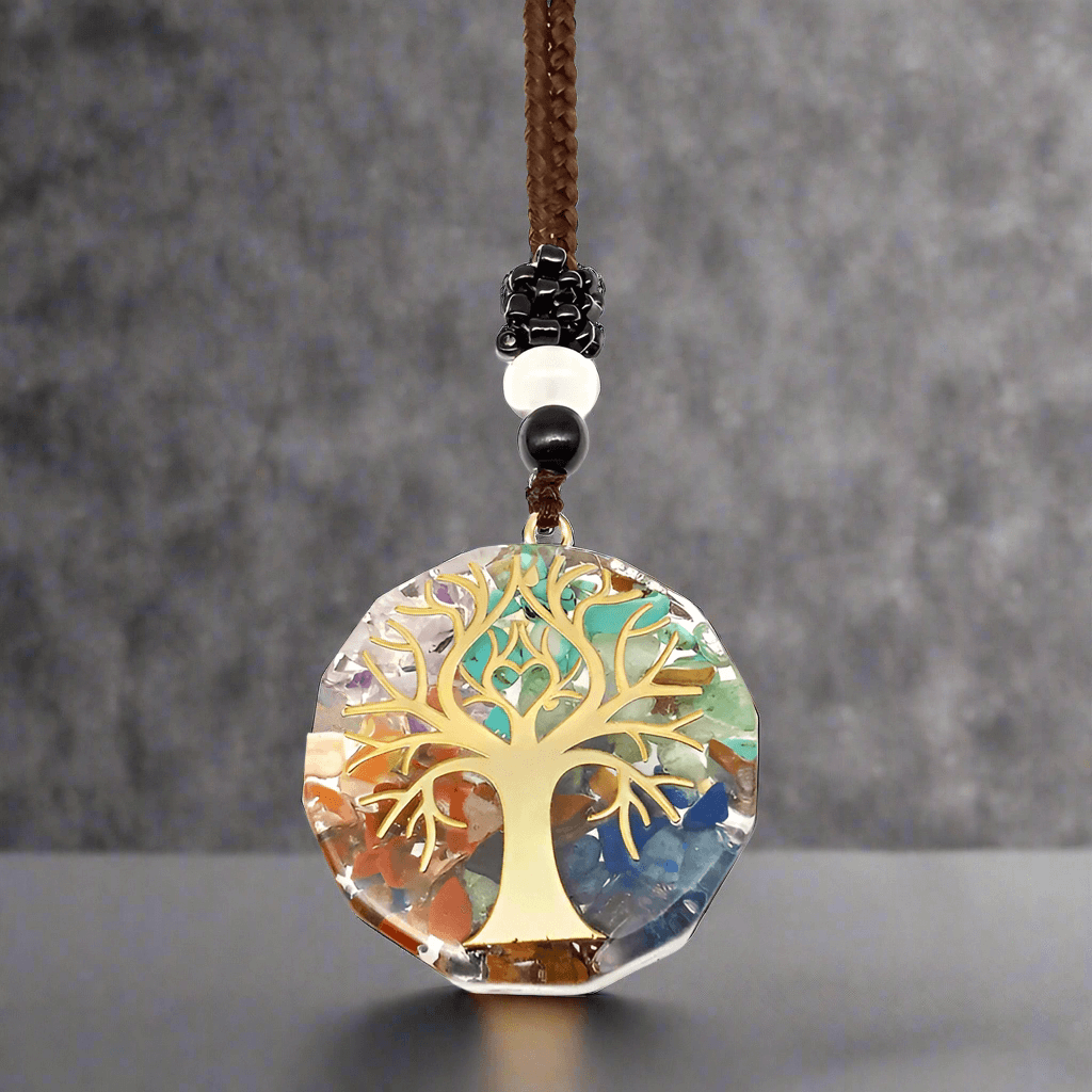 THE MEN THING Leather Necklace ELIXIR OF LIFE  - Natural Crystal necklace with 30 inch Adjustable Rope Chain for Men & Boys