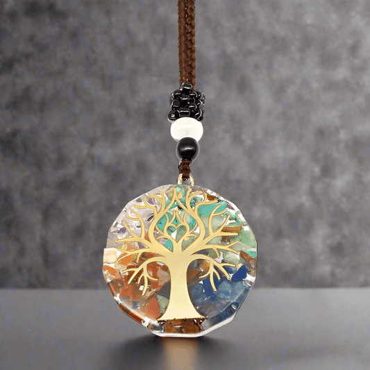 THE MEN THING Leather Necklace ELIXIR OF LIFE  - Natural Crystal necklace with 30 inch Adjustable Rope Chain for Men & Boys