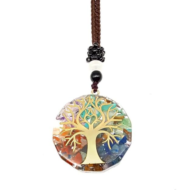 THE MEN THING Leather Necklace ELIXIR OF LIFE  - Natural Crystal necklace with 30 inch Adjustable Rope Chain for Men & Boys