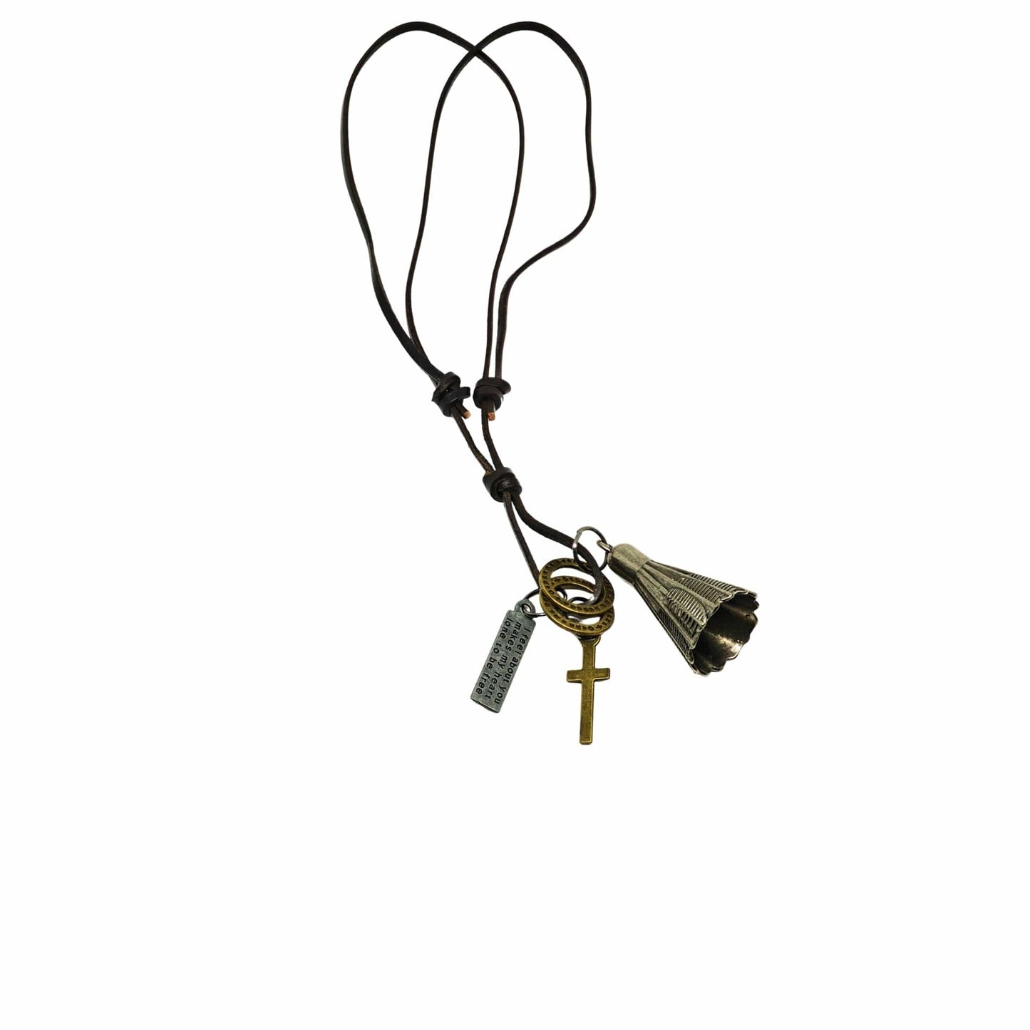 THE MEN THING Leather Necklace FREEDOM SHUTTLE  – 1.5-Inch Pure Stainless Steel Pendant with  Adjustable Leather Rope for Men & Boys