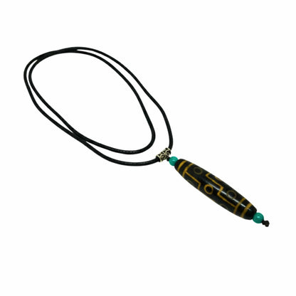 THE MEN THING Leather Necklace OBSIDIAN CIRCUIT – 3-Inch Natural Crystal Pendant with 28-Inch Leather Rope for Men & Boys