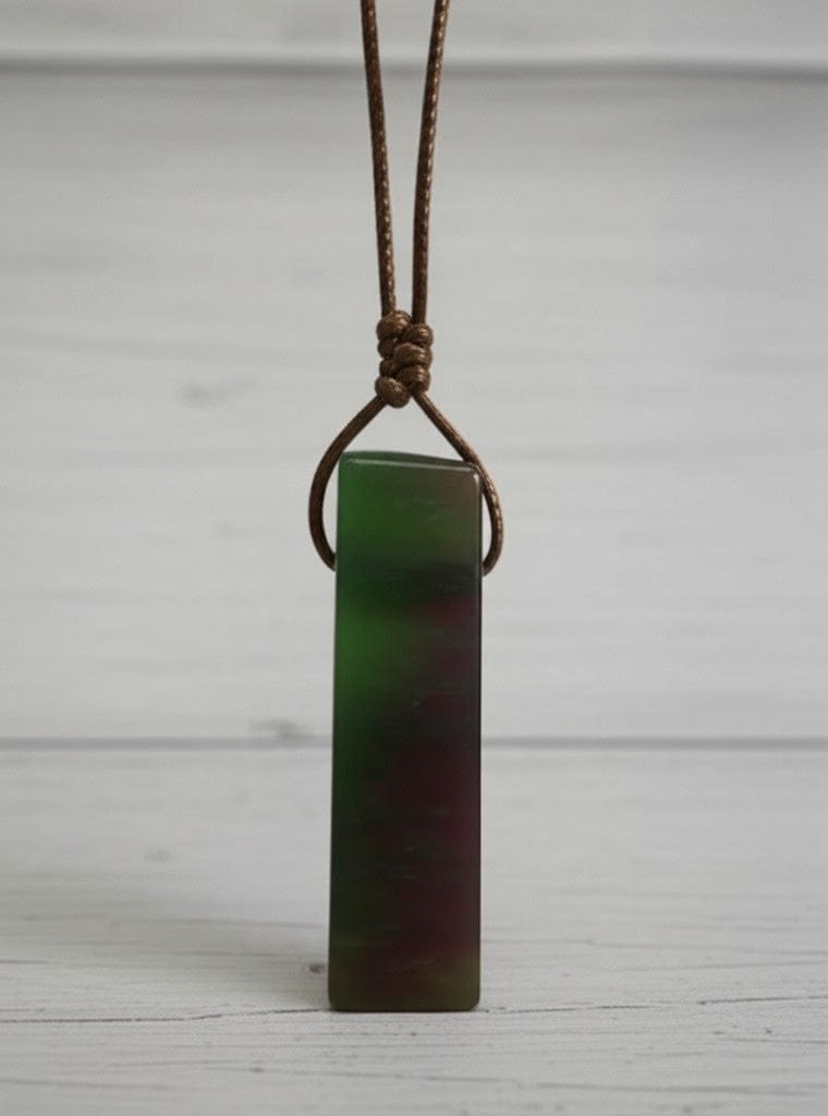 THE MEN THING Leather Necklace SERENITY MYSTIC STONE - Natural Crystal Pendant with Adjustable Pure Leather Cord Necklace for Men & Boys
