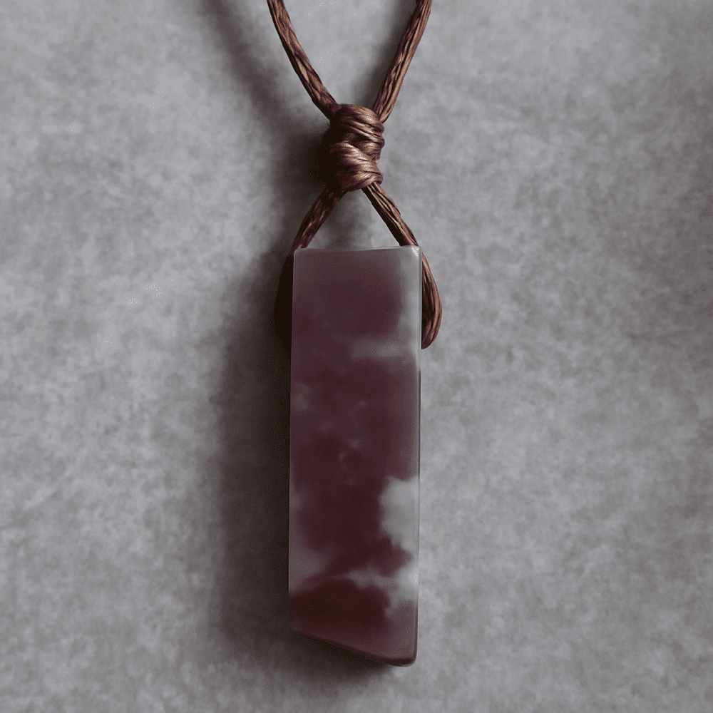 THE MEN THING Leather Necklace SERENITY MYSTIC STONE - Natural Crystal Pendant with Adjustable Pure Leather Cord Necklace for Men & Boys