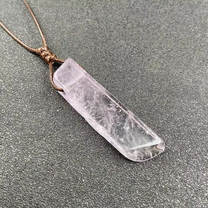 THE MEN THING Leather Necklace TWILIGHT AMETHYST - Natural Crystal Pendant with Adjustable Pure Leather Cord Necklace for Men & Boys