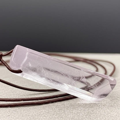 THE MEN THING Leather Necklace TWILIGHT AMETHYST - Natural Crystal Pendant with Adjustable Pure Leather Cord Necklace for Men & Boys