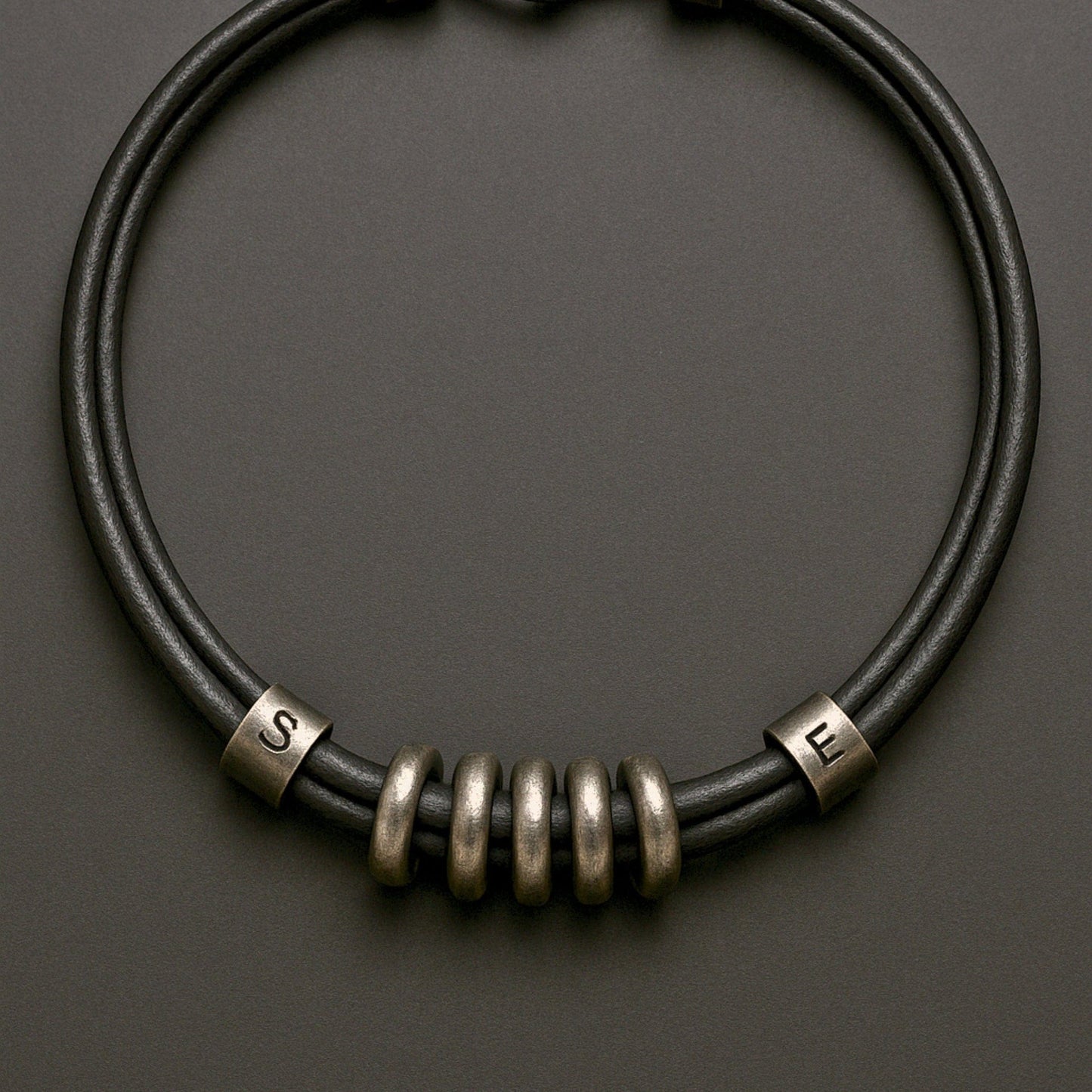 THE MEN THING Leather Necklace URBAN FORGE - Titanium Steel Pendant with Rope Chain ,  for Men & Boys (17inch)