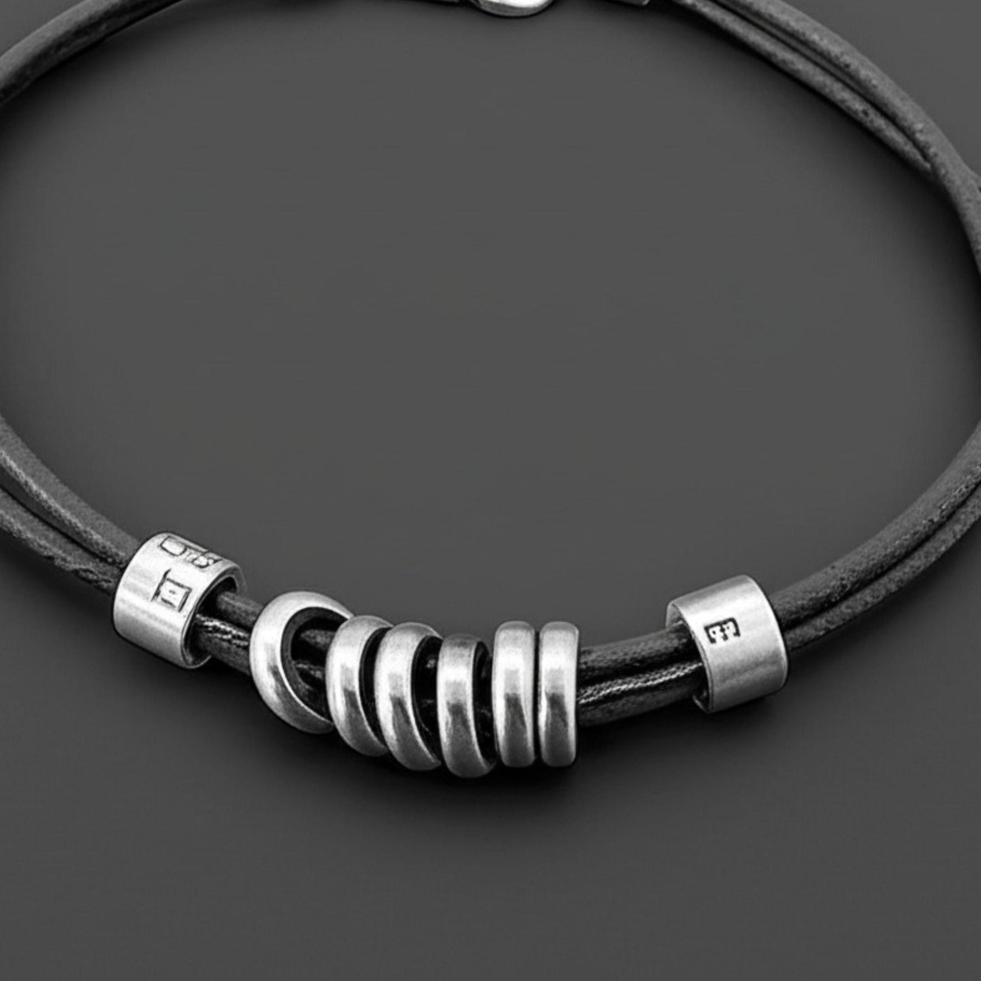 THE MEN THING Leather Necklace URBAN FORGE - Titanium Steel Pendant with Rope Chain ,  for Men & Boys (17inch)