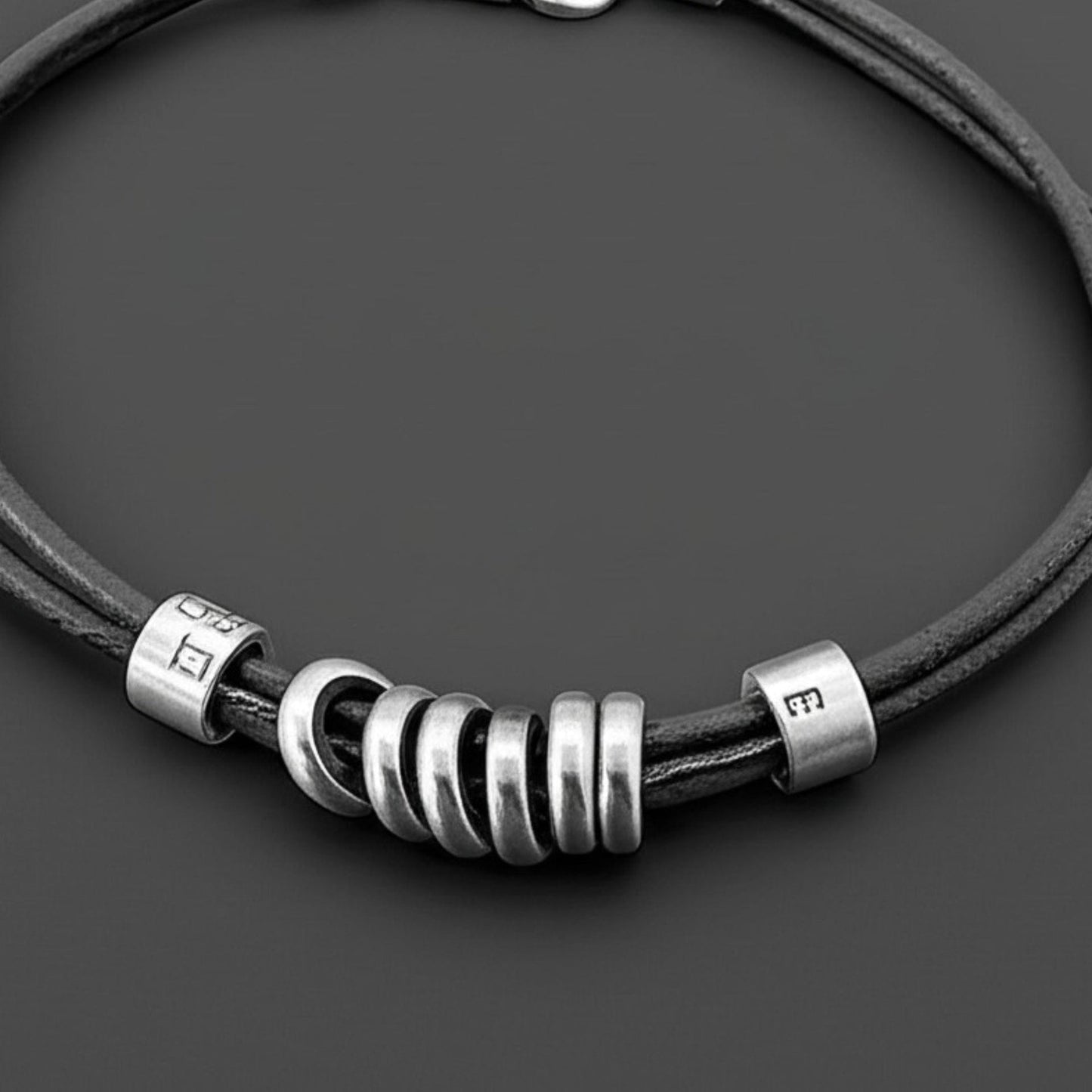 THE MEN THING Leather Necklace URBAN FORGE - Titanium Steel Pendant with Rope Chain ,  for Men & Boys (17inch)