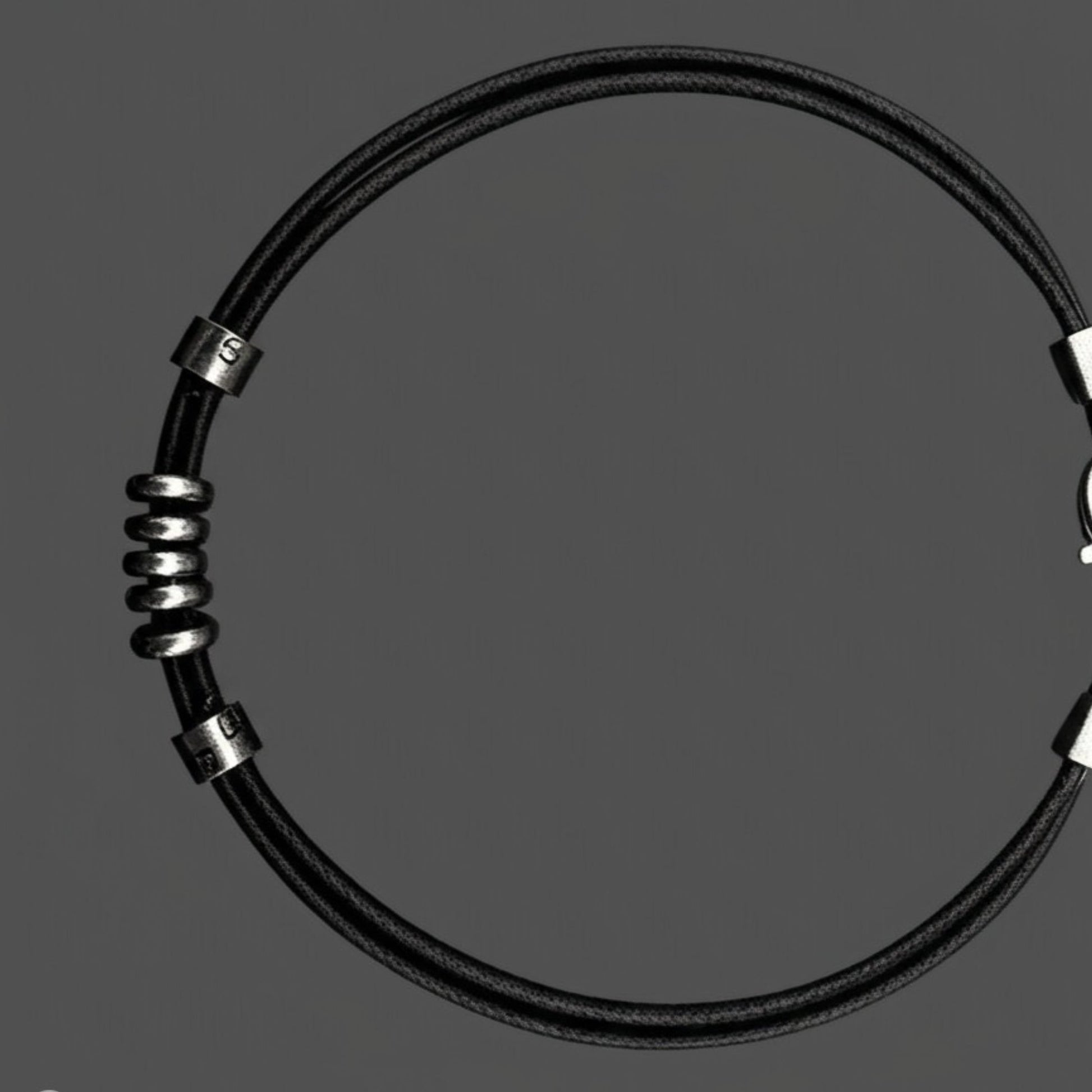 THE MEN THING Leather Necklace URBAN FORGE - Titanium Steel Pendant with Rope Chain ,  for Men & Boys (17inch)