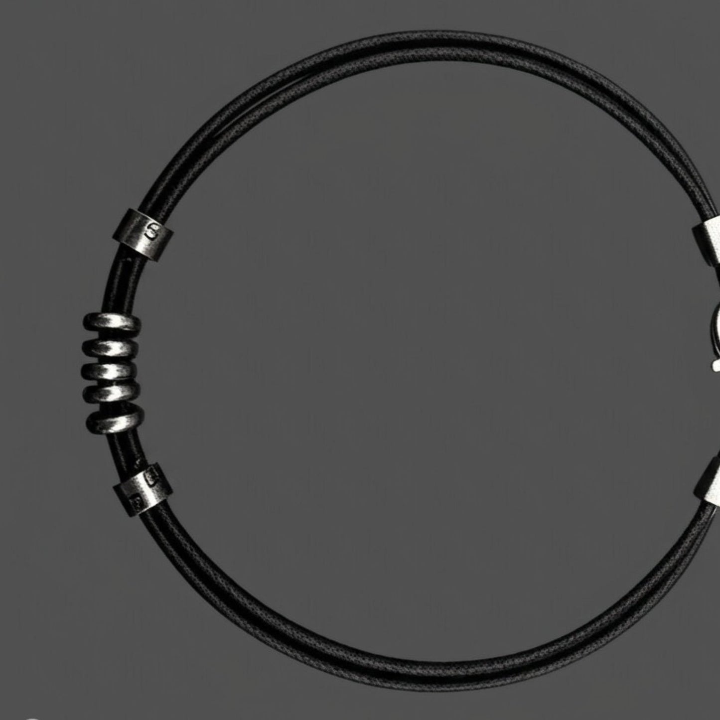 THE MEN THING Leather Necklace URBAN FORGE - Titanium Steel Pendant with Rope Chain ,  for Men & Boys (17inch)