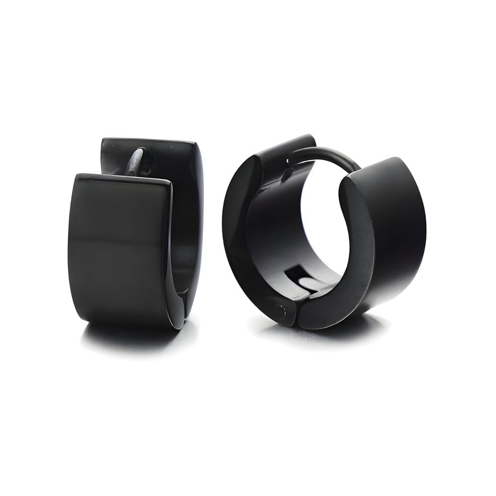 THE MEN THING Nose & Ear Ring 7mm BLACK COBALT CREST - 7mm Titanium Steel Hoop Earrings for Men & Boys (2 Pcs)