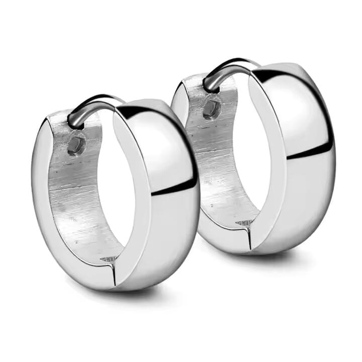 THE MEN THING Nose & Ear Ring 7mm SILVER COBALT CREST - 7mm Titanium Steel Hoop Earrings for Men & Boys (2 Pcs)