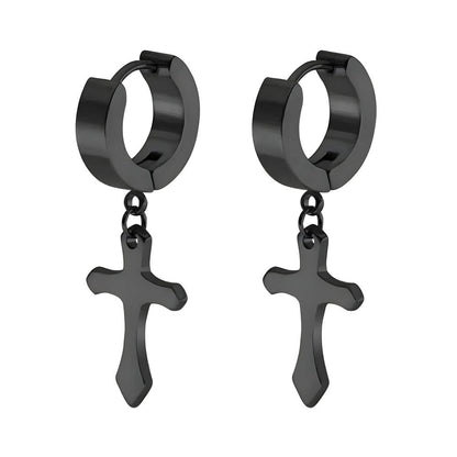 THE MEN THING Nose & Ear Ring ALTROSS BLACK - 5mm Titanium Steel Hoop Earrings for Men & Boys (2Pcs)