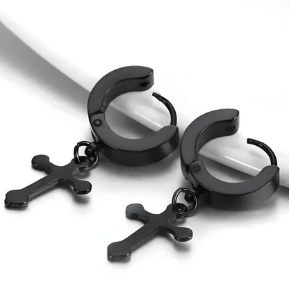 THE MEN THING Nose & Ear Ring ALTROSS BLACK - 5mm Titanium Steel Hoop Earrings for Men & Boys (2Pcs)
