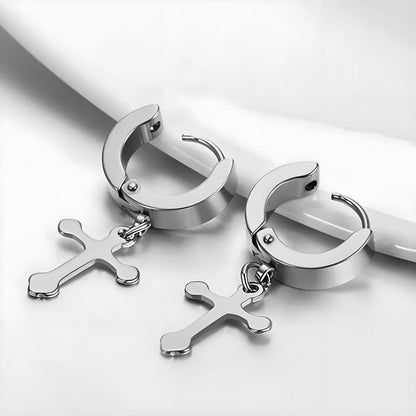 The Men Thing Nose & Ear Ring ALTROSS SILVER - 5mm Titanium Steel Hoop Earrings for Men & Boys (2 Pcs)