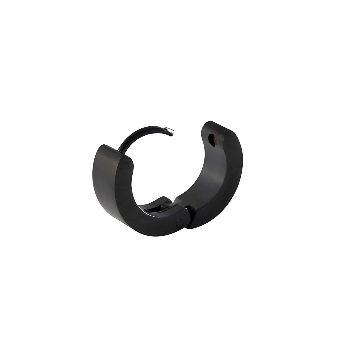 THE MEN THING Nose & Ear Ring BLACK COBALT CREST - 7mm Titanium Steel Hoop Earrings for Men & Boys (2 Pcs)