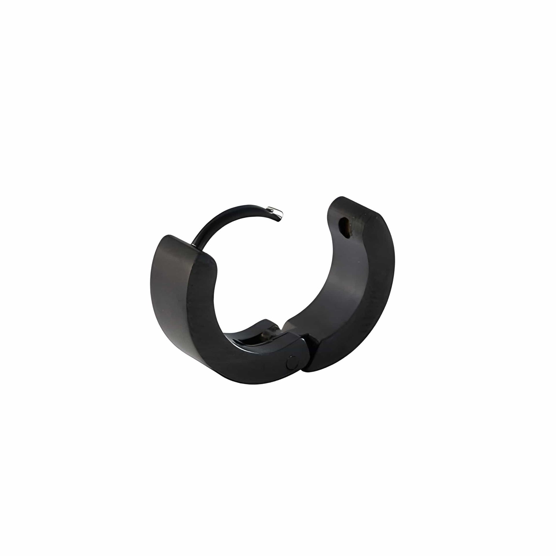 THE MEN THING Nose & Ear Ring BLACK COBALT CREST - 7mm Titanium Steel Hoop Earrings for Men & Boys (2 Pcs)