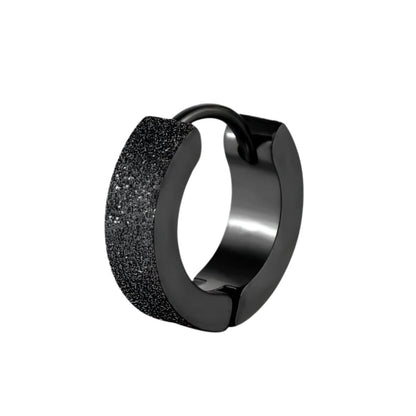 THE MEN THING Nose & Ear Ring Pair (Both Ears) ARCTIC BLACK HALO - 5mm Titanium Steel Hoop Earrings for Men & Boys (2 Pcs)
