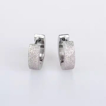 THE MEN THING Nose & Ear Ring Pair (Both Ears) ARCTIC SILVER HALO - 5mm Titanium Steel Hoop Earrings for Men & Boys (2 Pcs)
