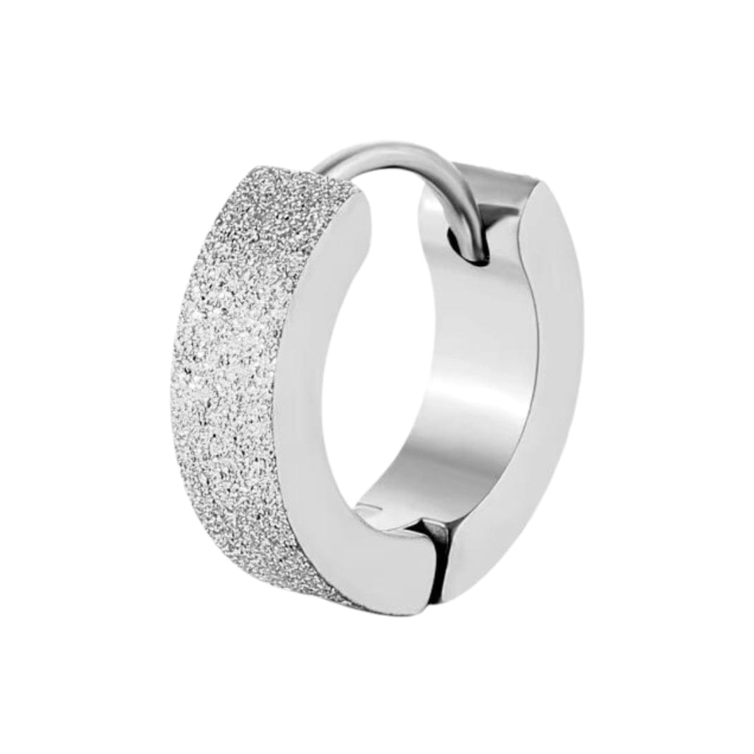 THE MEN THING Nose & Ear Ring Pair (Both Ears) ARCTIC SILVER HALO - 5mm Titanium Steel Hoop Earrings for Men & Boys (2 Pcs)