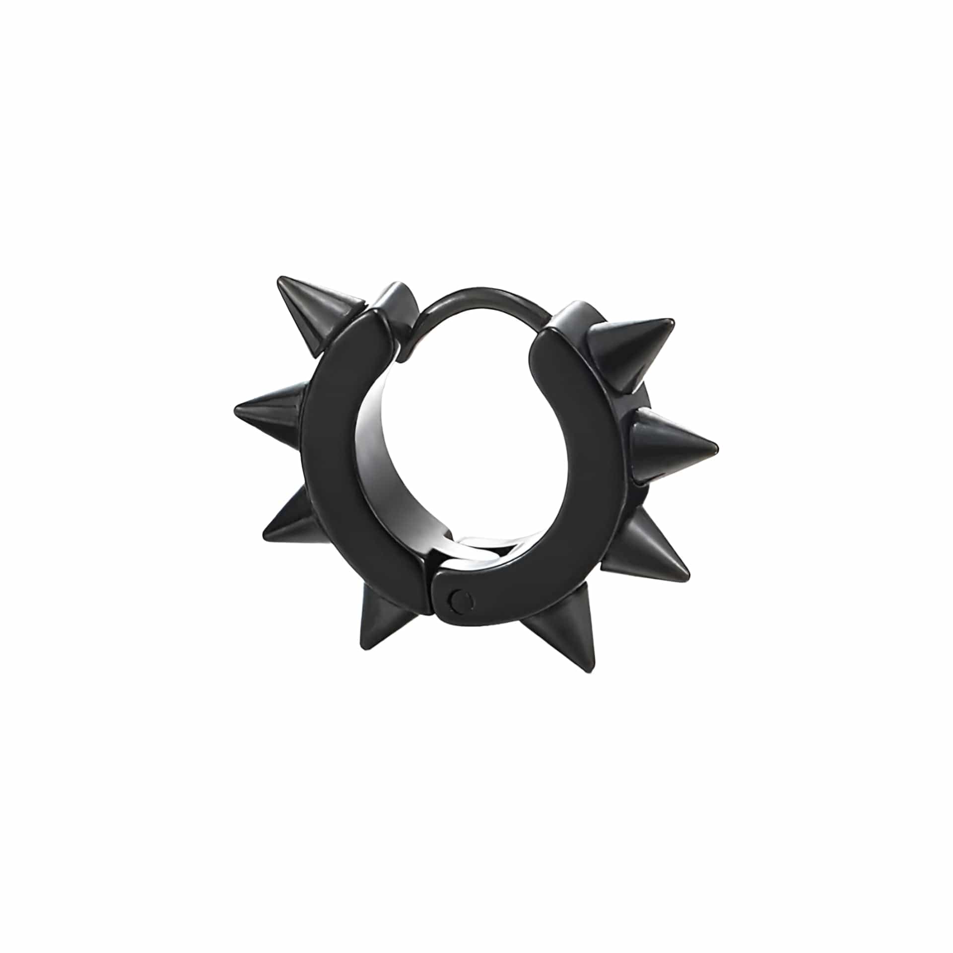 THE MEN THING Nose & Ear Ring Pair (Both Ears) BLACK DAGGERLOOP - 5mm Titanium Steel Hoop Earrings for Men & Boys (2 Pcs)