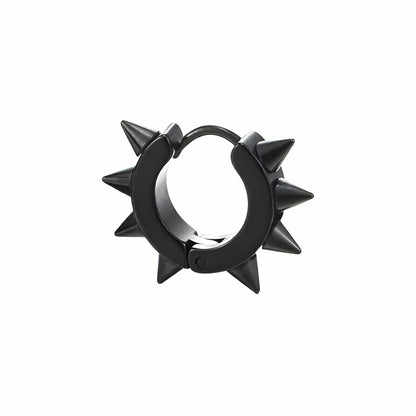THE MEN THING Nose & Ear Ring Pair (Both Ears) BLACK DAGGERLOOP - 5mm Titanium Steel Hoop Earrings for Men & Boys (2 Pcs)