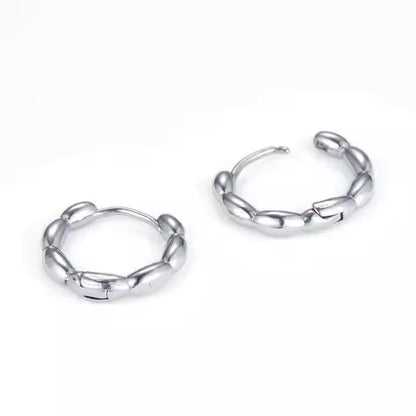 THE MEN THING Nose & Ear Ring Pair (Both Ears) BREEZE CURVE - Titanium Steel Hoop Earrings for Men & Boys (2 Pcs)