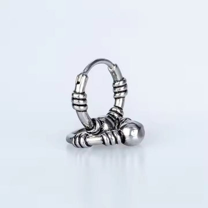 THE MEN THING Nose & Ear Ring Pair (Both Ears) COMET HOOPS - Titanium Steel Hoop Earrings for Men & Boys (2 Pcs)